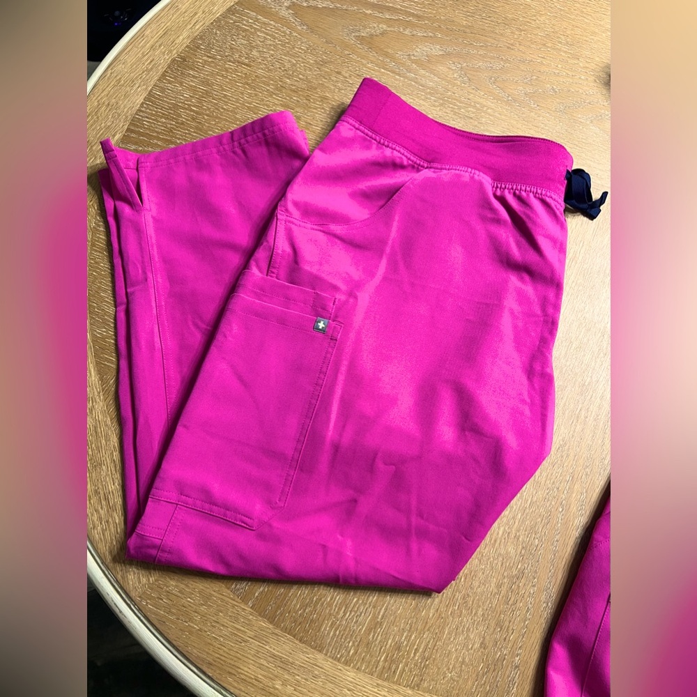 Hot pink Figs Kade cargo pants